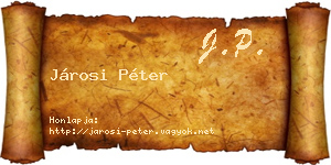 Járosi Péter névjegykártya